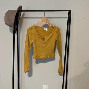 Mustard Long Sleeve Crop
